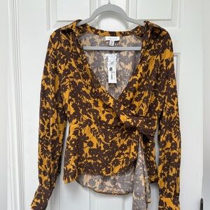 Topshop Floral Jacquard Blouse